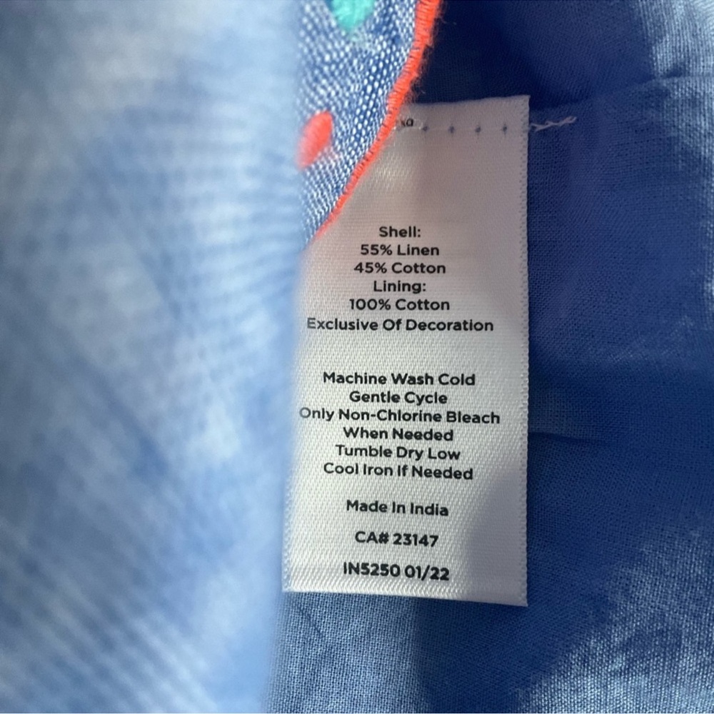 New Talbots Embroidered Linen Blend Chambray A-Line Skirt New With Tags 4P - Picture 10 of 12